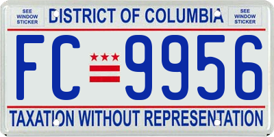 DC license plate FC9956