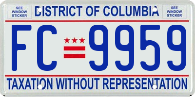 DC license plate FC9959