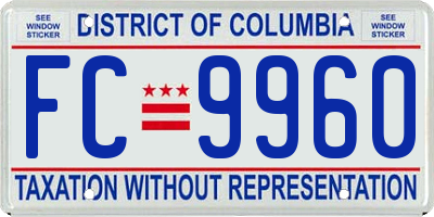 DC license plate FC9960