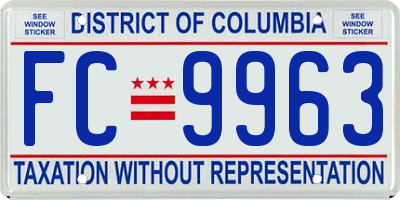 DC license plate FC9963