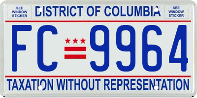 DC license plate FC9964