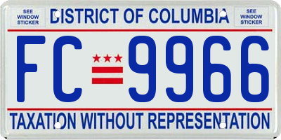 DC license plate FC9966