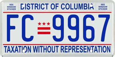 DC license plate FC9967