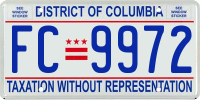 DC license plate FC9972