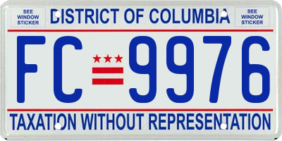 DC license plate FC9976