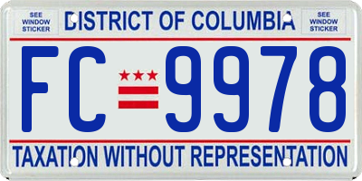 DC license plate FC9978