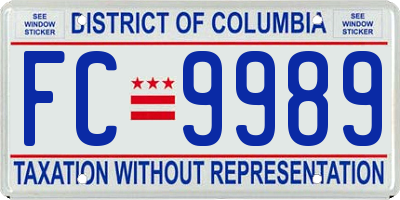 DC license plate FC9989