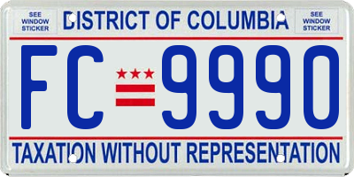 DC license plate FC9990