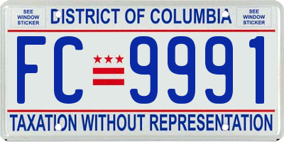 DC license plate FC9991