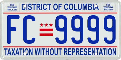 DC license plate FC9999