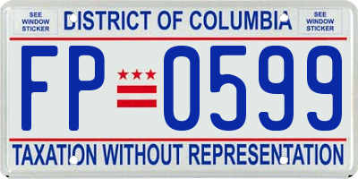 DC license plate FP0599