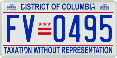 DC license plate FV0495