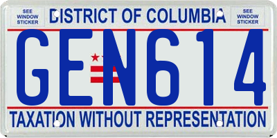 DC license plate GEN614