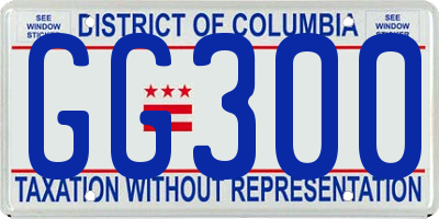 DC license plate GG300