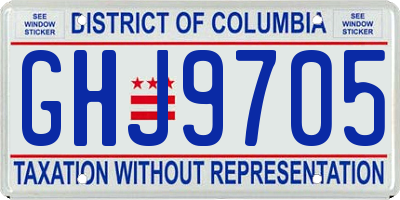 DC license plate GHJ9705