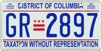 DC license plate GR2897