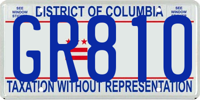 DC license plate GR810