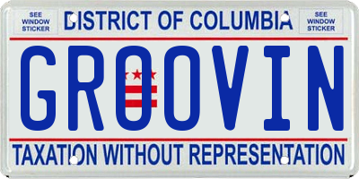 DC license plate GROOVIN