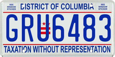 DC license plate GRU6483