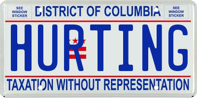 DC license plate HURTING