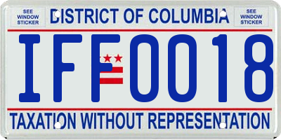 DC license plate IFF0018