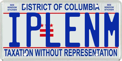 DC license plate IPLENM