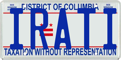 DC license plate IRATI