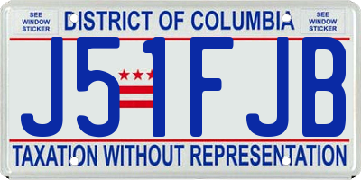 DC license plate J51FJB