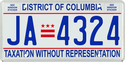 DC license plate JA4324