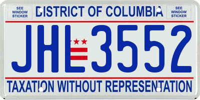 DC license plate JHL3552