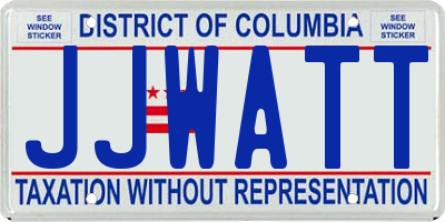 DC license plate JJWATT