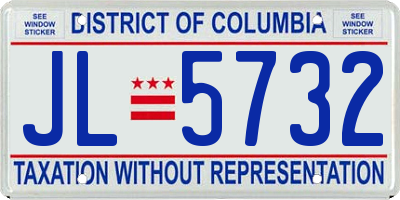 DC license plate JL5732