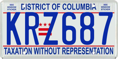 DC license plate KRZ687