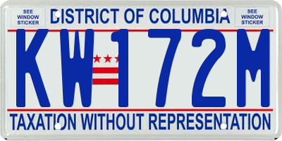 DC license plate KW172M