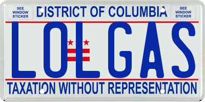 DC license plate LOLGAS