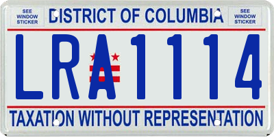 DC license plate LRA1114