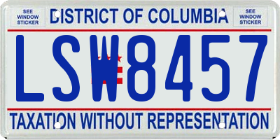 DC license plate LSW8457