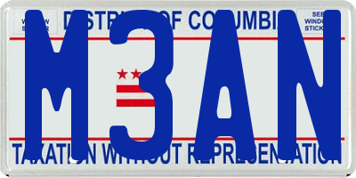 DC license plate M3AN