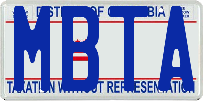 DC license plate MBTA