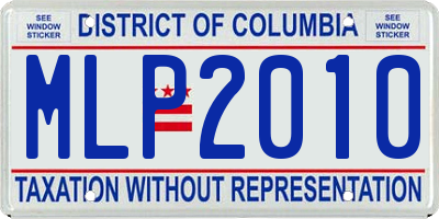 DC license plate MLP2010