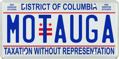 DC license plate MOTAUGA