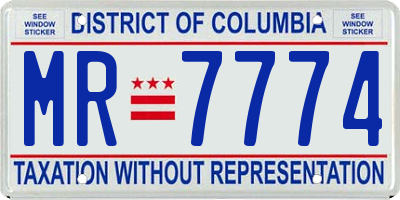 DC license plate MR7774