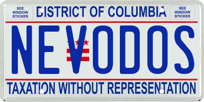 DC license plate NEVODOS