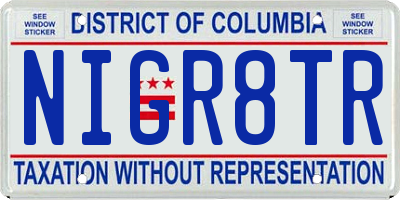 DC license plate NIGR8TR