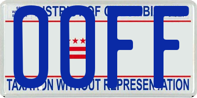 DC license plate OOFF