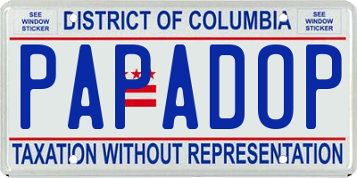 DC license plate PAPADOP