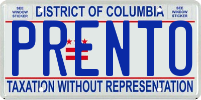 DC license plate PRENTO