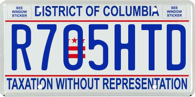 DC license plate R705HTD