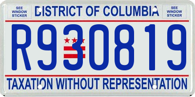 DC license plate R930819