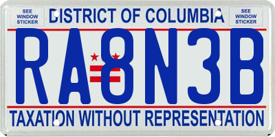 DC license plate RA8N3B